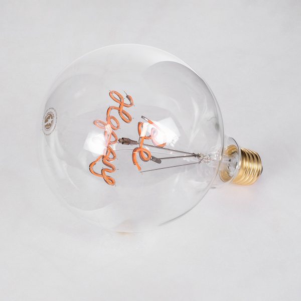99259 Λάμπα LED Ultra Thin Soft S Spiral Letter Filament E27 G125 BE HAPPY Γλόμπος 4W 340lm 360° AC 220-240V IP20 Φ12.5 x Υ18cm Ροζ με Διάφανο Γυαλί - Dimmable - 3 Years Warranty - Image 3