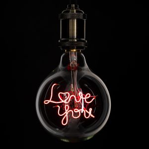 99260 Λάμπα LED Ultra Thin Soft S Spiral Letter Filament E27 G125 LOVE YOU Γλόμπος 4W 340lm 360° AC 220-240V IP20 Φ12.5 x Υ18cm Κόκκινο με Διάφανο Γυαλί – Dimmable – 3 Years Warranty