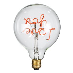99260 Λάμπα LED Ultra Thin Soft S Spiral Letter Filament E27 G125 LOVE YOU Γλόμπος 4W 340lm 360° AC 220-240V IP20 Φ12.5 x Υ18cm Κόκκινο με Διάφανο Γυαλί – Dimmable – 3 Years Warranty