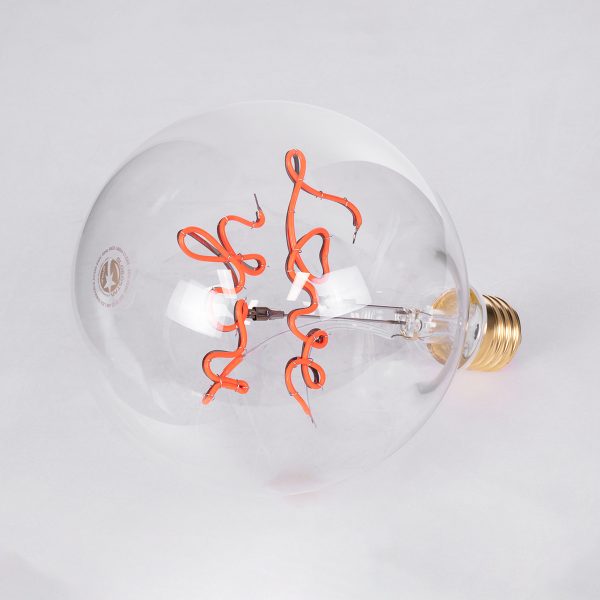 99260 Λάμπα LED Ultra Thin Soft S Spiral Letter Filament E27 G125 LOVE YOU Γλόμπος 4W 340lm 360° AC 220-240V IP20 Φ12.5 x Υ18cm Κόκκινο με Διάφανο Γυαλί - Dimmable - 3 Years Warranty - Image 3