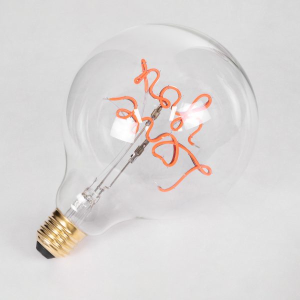 99260 Λάμπα LED Ultra Thin Soft S Spiral Letter Filament E27 G125 LOVE YOU Γλόμπος 4W 340lm 360° AC 220-240V IP20 Φ12.5 x Υ18cm Κόκκινο με Διάφανο Γυαλί - Dimmable - 3 Years Warranty - Image 4