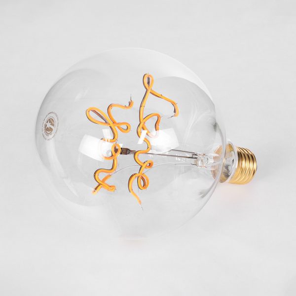 99261 Λάμπα LED Ultra Thin Soft S Spiral Letter Filament E27 G125 LOVE YOU Γλόμπος 4W 340lm 360° AC 220-240V IP20 Φ12.5 x Υ18cm Ultra Θερμό Λευκό 2200K με Διάφανο Γυαλί - Dimmable - 3 Years Warranty - Image 3
