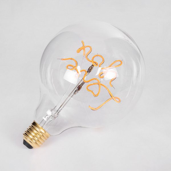 99261 Λάμπα LED Ultra Thin Soft S Spiral Letter Filament E27 G125 LOVE YOU Γλόμπος 4W 340lm 360° AC 220-240V IP20 Φ12.5 x Υ18cm Ultra Θερμό Λευκό 2200K με Διάφανο Γυαλί - Dimmable - 3 Years Warranty - Image 4