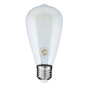 99272 Λάμπα LED Long Filament E27 ST64 Αχλάδι 3D Galaxy Effect 3W 201lm 360° AC 220-240V IP20 Φ6.4 x Υ14cm Θερμό Λευκό 2700K με Galaxy Mirror Γυαλί – Dimmable – 3 Years Warranty