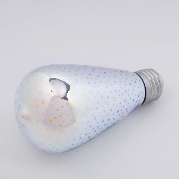 99272 Λάμπα LED Long Filament E27 ST64 Αχλάδι 3D Galaxy Effect 3W 201lm 360° AC 220-240V IP20 Φ6.4 x Υ14cm Θερμό Λευκό 2700K με Galaxy Mirror Γυαλί - Dimmable - 3 Years Warranty - Image 3