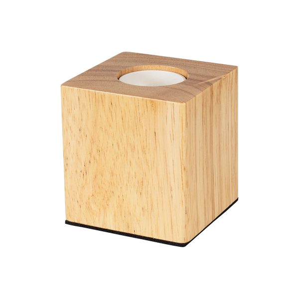 WOODBOX 99405 Μοντέρνο Επιτραπέζιο Φωτιστικό Πορτατίφ Μονόφωτο 1 x E27 IP20 Μπεζ Ξύλο - Μ7.6 x Π7.6 x Υ8.2cm - Image 2