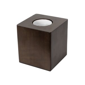 WOODBOX 99406 Μοντέρνο Επιτραπέζιο Φωτιστικό Πορτατίφ Μονόφωτο 1 x E27 IP20 Καφέ Ξύλο – M8 x Π8 x Υ8cm