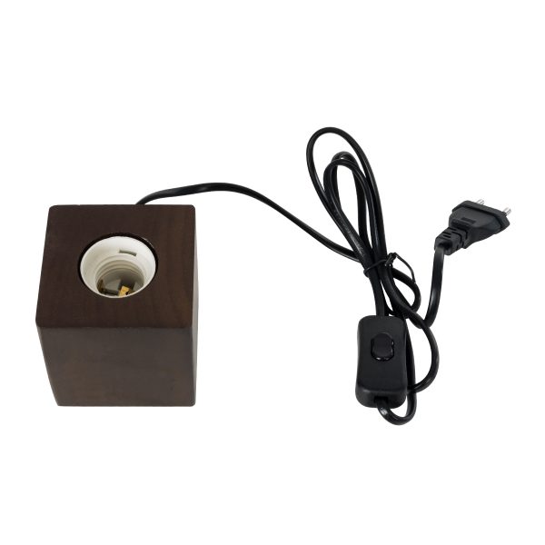 WOODBOX 99406 Μοντέρνο Επιτραπέζιο Φωτιστικό Πορτατίφ Μονόφωτο 1 x E27 IP20 Καφέ Ξύλο - M8 x Π8 x Υ8cm - Image 3