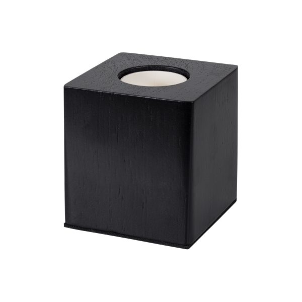 WOODBOX 99407 Μοντέρνο Επιτραπέζιο Φωτιστικό Πορτατίφ Μονόφωτο 1 x E27 IP20 Μαύρο Ξύλο - Μ7.6 x Π7.6 x Υ8.2cm - Image 2