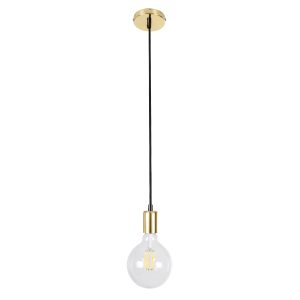 LUMI GOLD 99421 Μοντέρνο Κρεμαστό Φωτιστικό Ανάρτηση Μονόφωτο 1 x E27 IP20 Χρυσό Μέταλλο – Μ4 x Π4 x Υ110cm