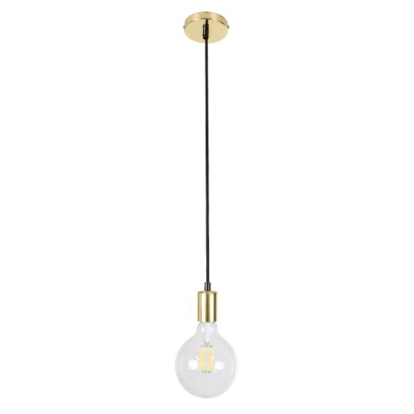 LUMI GOLD 99421 Μοντέρνο Κρεμαστό Φωτιστικό Ανάρτηση Μονόφωτο 1 x E27 IP20 Χρυσό Μέταλλο - Μ4 x Π4 x Υ110cm