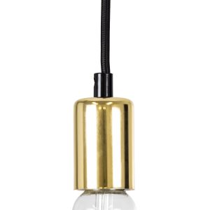 LUMI GOLD 99421 Μοντέρνο Κρεμαστό Φωτιστικό Ανάρτηση Μονόφωτο 1 x E27 IP20 Χρυσό Μέταλλο – Μ4 x Π4 x Υ110cm