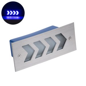WALLLIGHT-ARINA 90673 Χωνευτό Φωτιστικό Τοίχου LED 6W 600lm 120° DC 24V Αδιάβροχο IP67 Μ17 x Π7 x Υ5.5cm Μπλε – Ανοξείδωτο Ατσάλι – 3 Years Warranty
