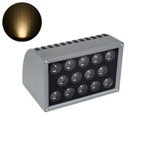 FLOOD-DENA 90487 Επιτοίχιος Προβολέας Wall Washer για Φωτισμό Κτιρίων – Απλίκα & Δαπέδου LED 30W 2700lm 5° DC 24V Αδιάβροχο IP67 Μ18.5 x Π13 x Υ12cm Θερμό Λευκό 2700K – Γκρι Ανθρακί – 3 Years Warranty
