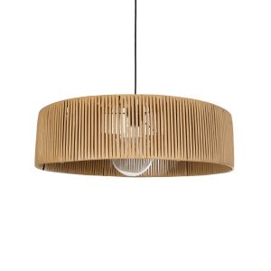KYCLOS 203-0044 Boho Κρεμαστό Φωτιστικό Καπέλο Μονόφωτο 1 x E27 IP20 Μπέζ Rattan – M55 x Π55 x Υ20cm