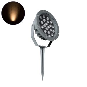 TREELIGHT-RIVA 90363 Σποτ Φωτισμού Ειδικό για Φυτά – Δέντρα με Βάση Κήπου / Καρφωτό LED 24W 2040lm 10° DC 24V Αδιάβροχο IP67 Φ20.5 x Υ6.5cm Αρχιτεκτονικό Πορτοκαλί 2200K – Γκρι Ανθρακί – 3 Years Warranty