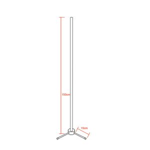 Μοντέρνο Minimal Επιδαπέδιο Μαύρο Φωτιστικό 150cm LED 24 Watt με Ασύρματο Χειριστήριο RF & Dimmer RGB Πολύχρωμο GloboStar ALIEN Design GLOBO-150-8