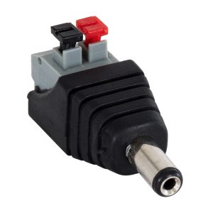 70677 Βύσμα Τροφοδοσίας DC Αρσενικό – Male Jack Connector σε Κλέμα Πατητή Ταχείας Σύνδεσης L4.1 x W1.5 x H2cm