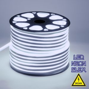 70560 OVALE 120° Degree Neon Flex Epistar LED SMD 2835 1m 12W/m 120LED/m 1200lm/m 120° DC 24V Αδιάβροχη IP68 Ψυχρό Λευκό 6000K Dimmable