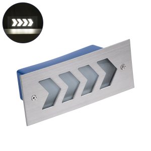 WALLLIGHT-ARINA 90671 Χωνευτό Φωτιστικό Τοίχου LED 6W 690lm 120° DC 24V Αδιάβροχο IP67 Μ17 x Π7 x Υ5.5cm Φυσικό Λευκό 4500K – Ανοξείδωτο Ατσάλι – 3 Years Warranty