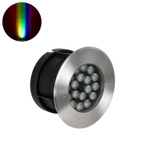 UNDERGROUND-SINA 90573 Χωνευτό Φωτιστικό Σποτ Δαπέδου LED 18W 1530lm 15° DC 24V Αδιάβροχο IP68 Φ20 x Υ11cm RGBW DMX512 – Ανοξείδωτο Ατσάλι – 3 Χρόνια Εγγύηση