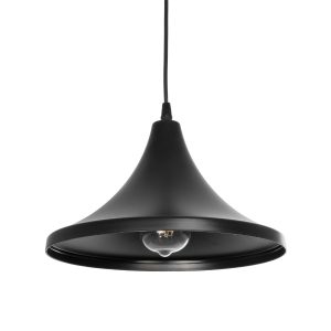 BELFRY 203-0078 Μοντέρνο Κρεμαστό Φωτιστικό Καμπάνα Μονόφωτο 1 x E27 IP20 Μαύρο Πλαστικό – Μ29.5 x Π29.5 x Υ21cm