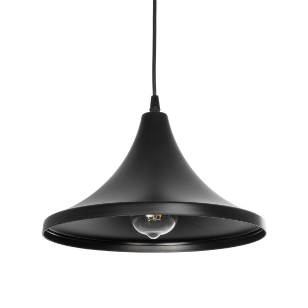 BELFRY 203-0078 Μοντέρνο Κρεμαστό Φωτιστικό Καμπάνα Μονόφωτο 1 x E27 IP20 Μαύρο Πλαστικό - Μ29.5 x Π29.5 x Υ21cm