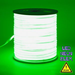 70584 TUBE 360° Degree Neon Flex Epistar LED SMD 2835 1m 12W/m 120LED/m 840lm/m 360° DC 24V Αδιάβροχη IP68 Πράσινο Dimmable