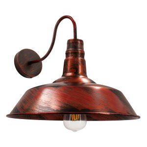 SORD 01052 Vintage Επιτοίχιο Φωτιστικό Απλίκα Μονόφωτο 1 x E27 IP20 Χάλκινο Μέταλλο – Μ36 x Π42 x Υ32cm