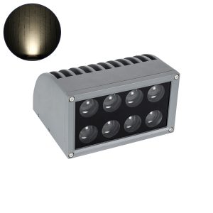 FLOOD-DENA 90486 Επιτοίχιος Προβολέας Wall Washer για Φωτισμό Κτιρίων – Απλίκα & Δαπέδου LED 16W 1520lm 5° DC 24V Αδιάβροχο IP67 Μ15.5 x Π13 x Υ9.1cm Φυσικό Λευκό 4500K – Γκρι Ανθρακί – 3 Years Warranty