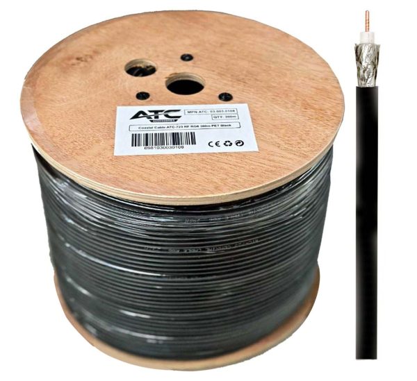 ATC Στροφείο RF ATC-723 RG6 300μ PET Μαύρο - Image 2
