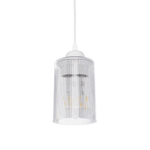 TORUS 203-0064 Μοντέρνο Κρεμαστό Φωτιστικό Καμπάνα Μονόφωτο 1 x E27 IP20 Λευκό Πλαστικό – Μ10.5 x Π10.5 x Υ18.5cm