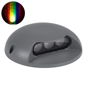 STEP-LUNA 90624 Αρχιτεκτονικό Φωτιστικό Διαδρόμου/Σκαλοπατιού LED 6W 600lm 10° DC 24V Αδιάβροχο IP65 RGB DMX512 Dimmable – Γκρι Ανθρακί – Φ12 x Υ3cm – 3 Χρόνια Εγγύηση