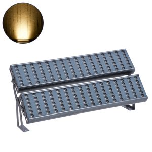 FLOOD-TENA 90225 Προβολέας Wall Washer για Φωτισμό Κτιρίων LED 192W 17280lm 10° DC 24V Αδιάβροχο IP65 L68.5 x W33 x H24cm Θερμό Λευκό 2700K – Ασημί – 3 Years Warranty