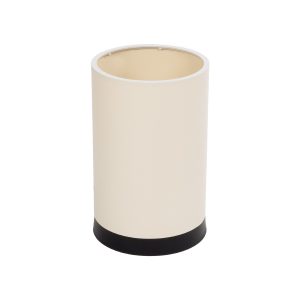 CYLINDER 203-0183 Μοντέρνο Επιτραπέζιο Φωτιστικό Πορτατίφ Μονόφωτο 1 x E27 IP20 Μαύρο Πλαστικό με Μπεζ Υφασμα – Μ14 x Π14 x Υ21cm