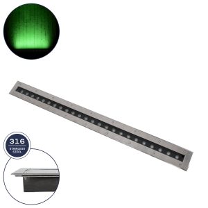 UNDERGROUND-REMVI 90194-G Χωνευτό Φωτιστικό Wall Washer Δαπέδου LED 18W 1440lm 10° DC 24V Αδιάβροχο IP68 L100 x W9 x H7.2cm Πράσινο – Ανοξείδωτο Ατσάλι – 3 Years Warranty