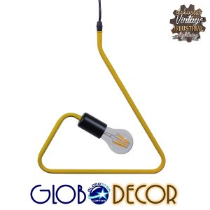 LIBBY 01097-1 Παιδικό Κρεμαστό Φωτιστικό Ανάρτηση Μονόφωτο 1 x E27 IP20 Κίτρινο Μέταλλο – Μ31 x Π31 x Υ16cm