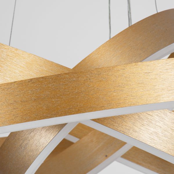 VENOM TRIO 61190-DECO Κρεμαστό Φωτιστικό Δαχτυλίδι-Κύκλος LED CCT 120W 14158lm 120° AC 220-240V - Εναλλαγή Φωτισμού μέσω Τηλεχειριστηρίου All In One Ψυχρό 6000K+Φυσικό 4500K+Θερμό 2700K Dimmable Φ40+60+80cm - Χρυσό Βούρτσας - 3 Years Warranty - Image 3