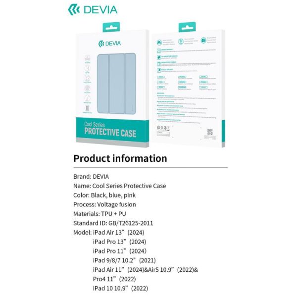Θήκη Flip TPU Devia Apple iPad 10 10.9" (2022) Cool Series Μαύρο - Image 4