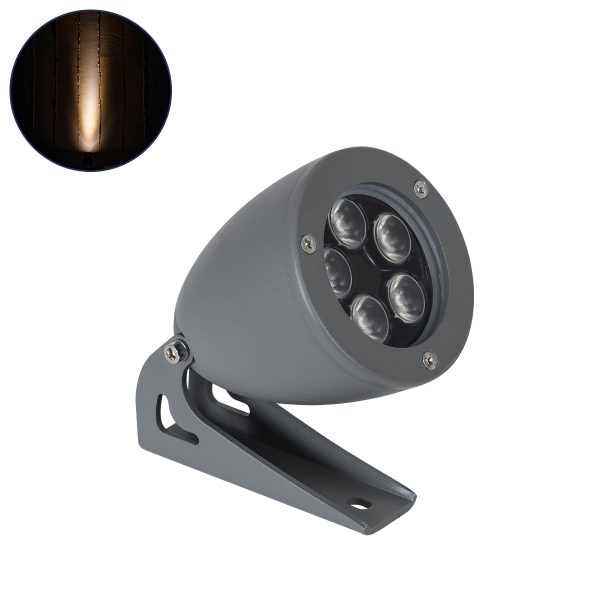 TREELIGHT-TREESPO 90468 Σποτ Φωτισμού για Φυτά - Δέντρα LED 12W 1260lm 15° DC 24V Αδιάβροχο IP67 Πορτοκαλί 2200K Dimmable - Γκρι Ανθρακί - Μ9 x Π11 x Υ9cm - 3 Χρόνια Εγγύηση