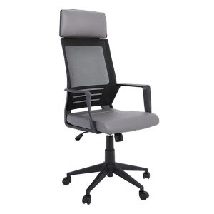 BF2500 Πολυθρόνα Γραφείου Διευθυντή Mesh Μαύρο – Pu Γκρι