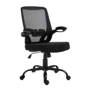 BF2930W Πολυθρόνα Γραφείου Ανακλινόμενα Μπράτσα, Μέταλλο Βάση, Mesh – Ύφασμα Μαύρο