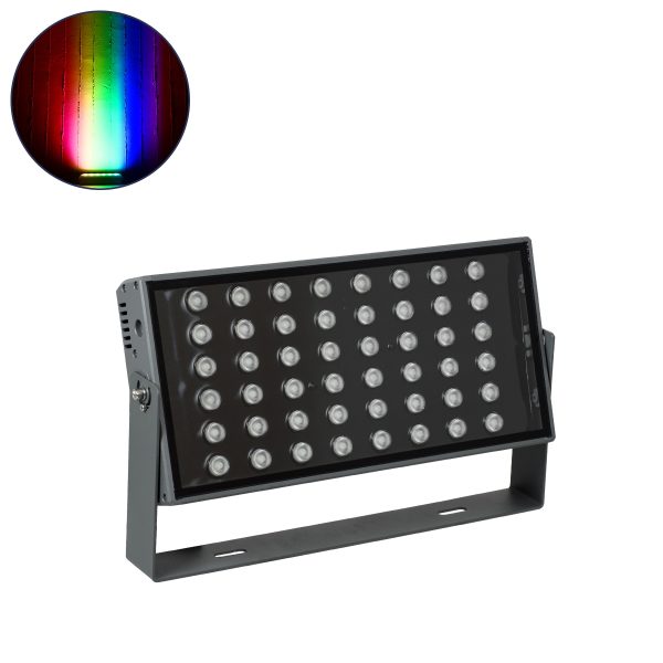 FLOOD-ZANA 90559 Προβολέας Σποτ Wall Washer LED 100W 8500lm 30° DC 24V Αδιάβροχο IP65 RGBW DMX512 Dimmable - Γκρι Ανθρακί - Μ45.5 x Π28 x Υ10cm - 3 Χρόνια Εγγύηση