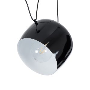 JASPER 01373 Μοντέρνο Κρεμαστό Φωτιστικό Ανάρτηση Μονόφωτο 1 x E27 IP20 Μαύρο & Λευκό Μέταλλο – Μ26.5 x Π26.5 x Υ20.5cm