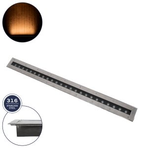 UNDERGROUND-REMVI 90194-Y Χωνευτό Φωτιστικό Wall Washer Δαπέδου LED 18W 1440lm 10° DC 24V Αδιάβροχο IP68 2200K DMX512 Dimmable – Ανοξείδωτο Ατσάλι 304 – Μ100 x Π9 x Υ7.2cm / Μ98.2 x Π7.6cm – 3 Χρόνια Εγγύηση