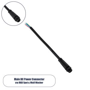 90780 Καλώδιο Τροφοδοσίας από DC Female σε Ατερμάτιστο Καλώδιο για RGB Spot & Wall Washer Μαύρο Μ1.5 x Π1.5 x Y20cm