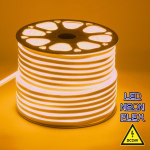 70566 OVALE 120° Degree Neon Flex Epistar LED SMD 2835 1m 12W/m 120LED/m 1020lm/m 120° DC 24V Αδιάβροχη IP68 Gold – Ultra Θερμό 2200K Dimmable
