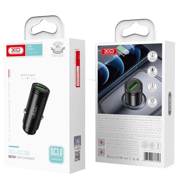 XO CC39 QC3.0 18W Φορτιστής Αυτοκινήτου Μαύρο - Image 2