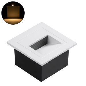 STEP-MINA 90626 Χωνευτό Αρχιτεκτονικό Φωτιστικό Διαδρόμου/Σκαλοπατιού LED 3W 330lm 30° DC 24V Αδιάβροχο IP65 Θερμό Λευκό 2700K Dimmable – Μαύρο & Λευκό – Μ8.3 x Π8.3 x Υ5cm / Μ6.6 x Π6.6cm – 3 Χρόνια Εγγύηση