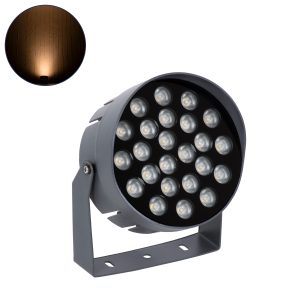 FLOOD-NIGMA 90377 Προβολέας Σποτ Wall Washer με Αντιθαμβωτική Γρίλια LED 24W 2040lm 30° DC 24V Αδιάβροχο IP65 Πορτοκαλί 2200K Dimmable – Γκρι Ανθρακί – Μ15 x Π15 x Υ9.1cm – 3 Χρόνια Εγγύηση